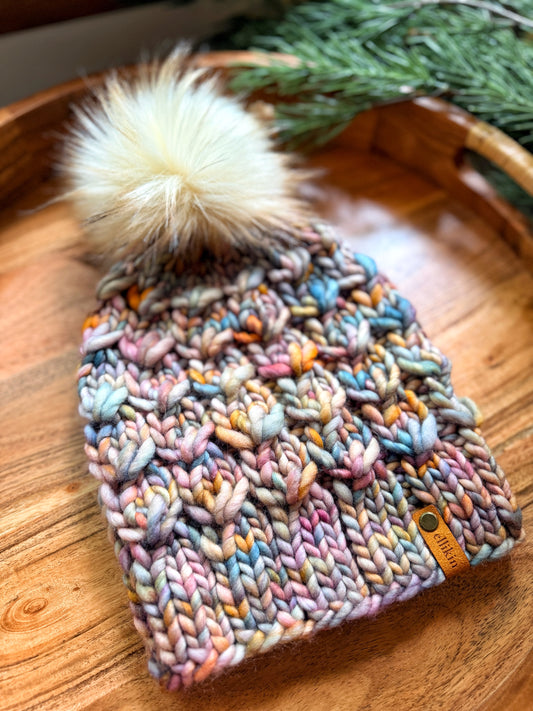 Fleur Beanie in Dancing Leaves