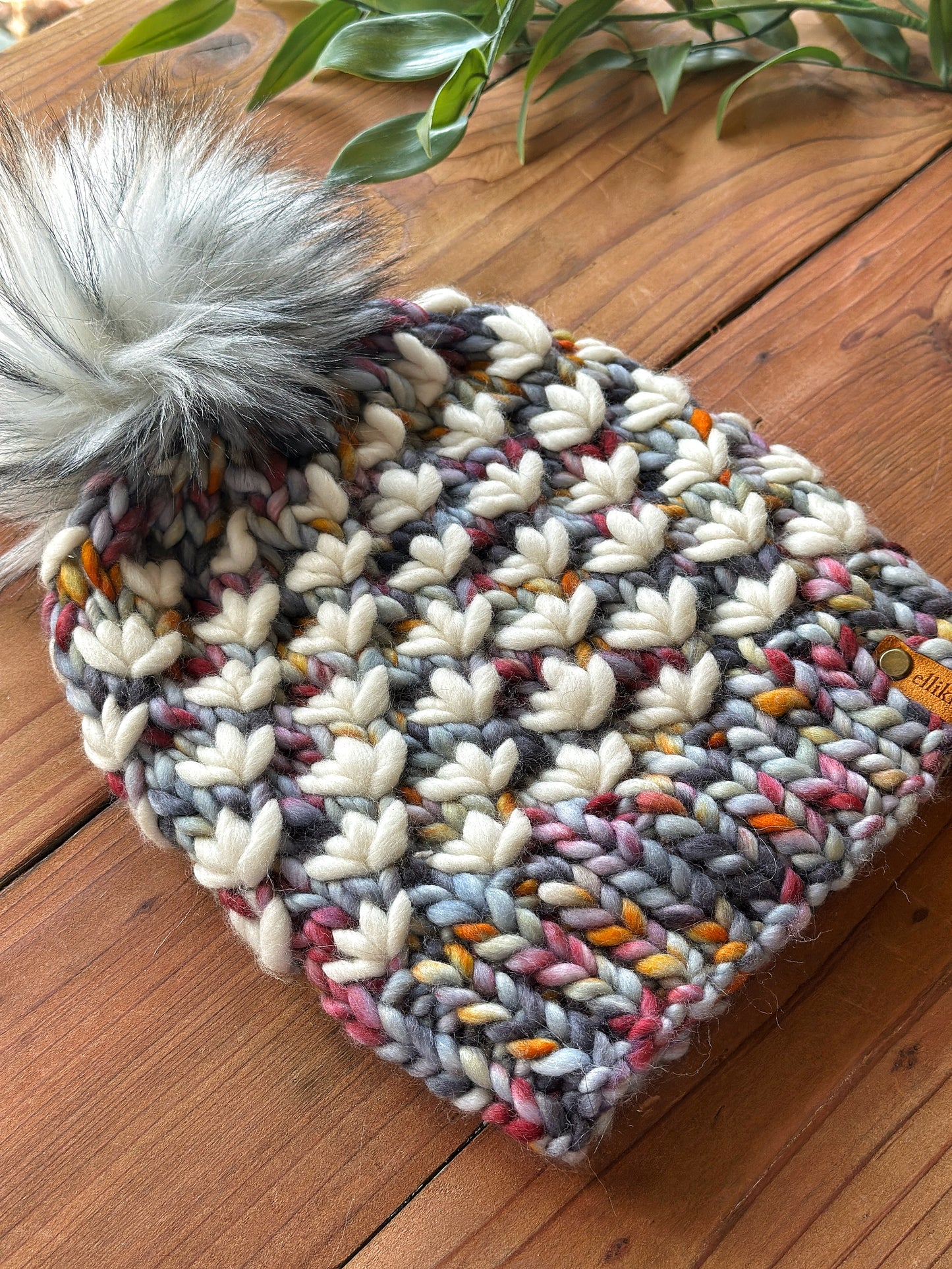 Lotus Flower Beanie in Tundra/Natural