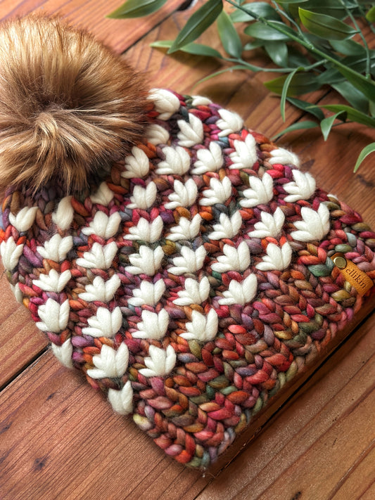 Lotus Flower Beanie in Diana/Natural