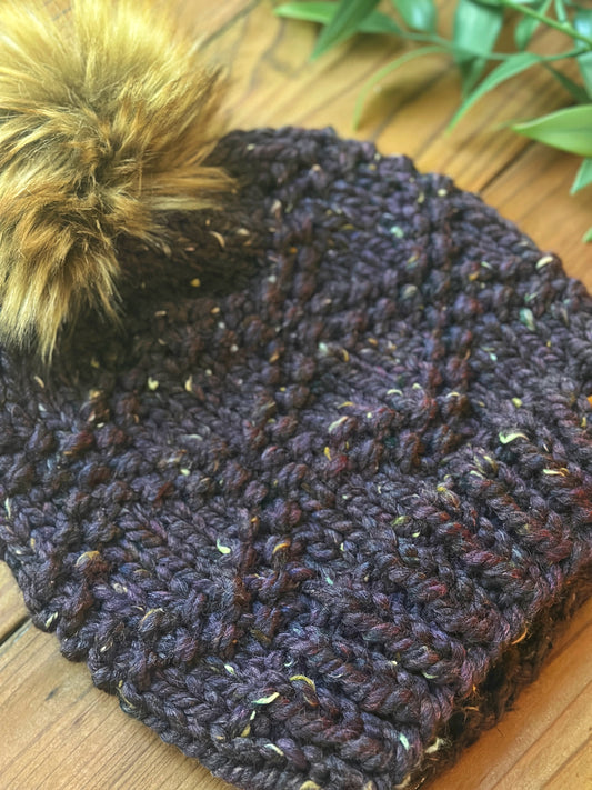 Etta Beanie in Raisin