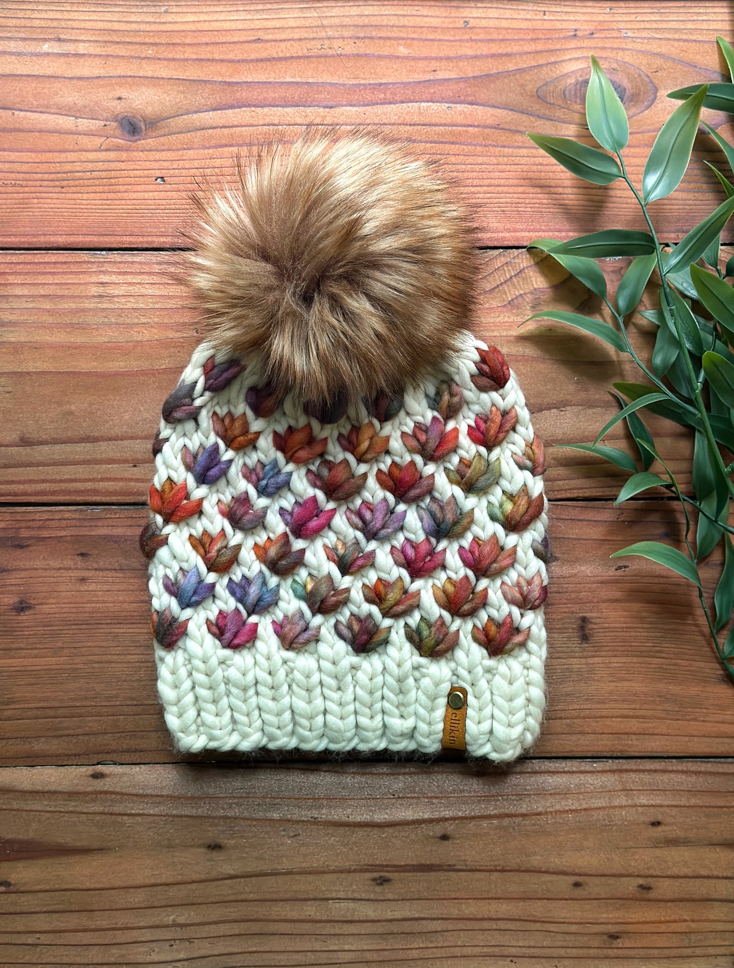 Lotus Flower Beanie in Natural/Diana