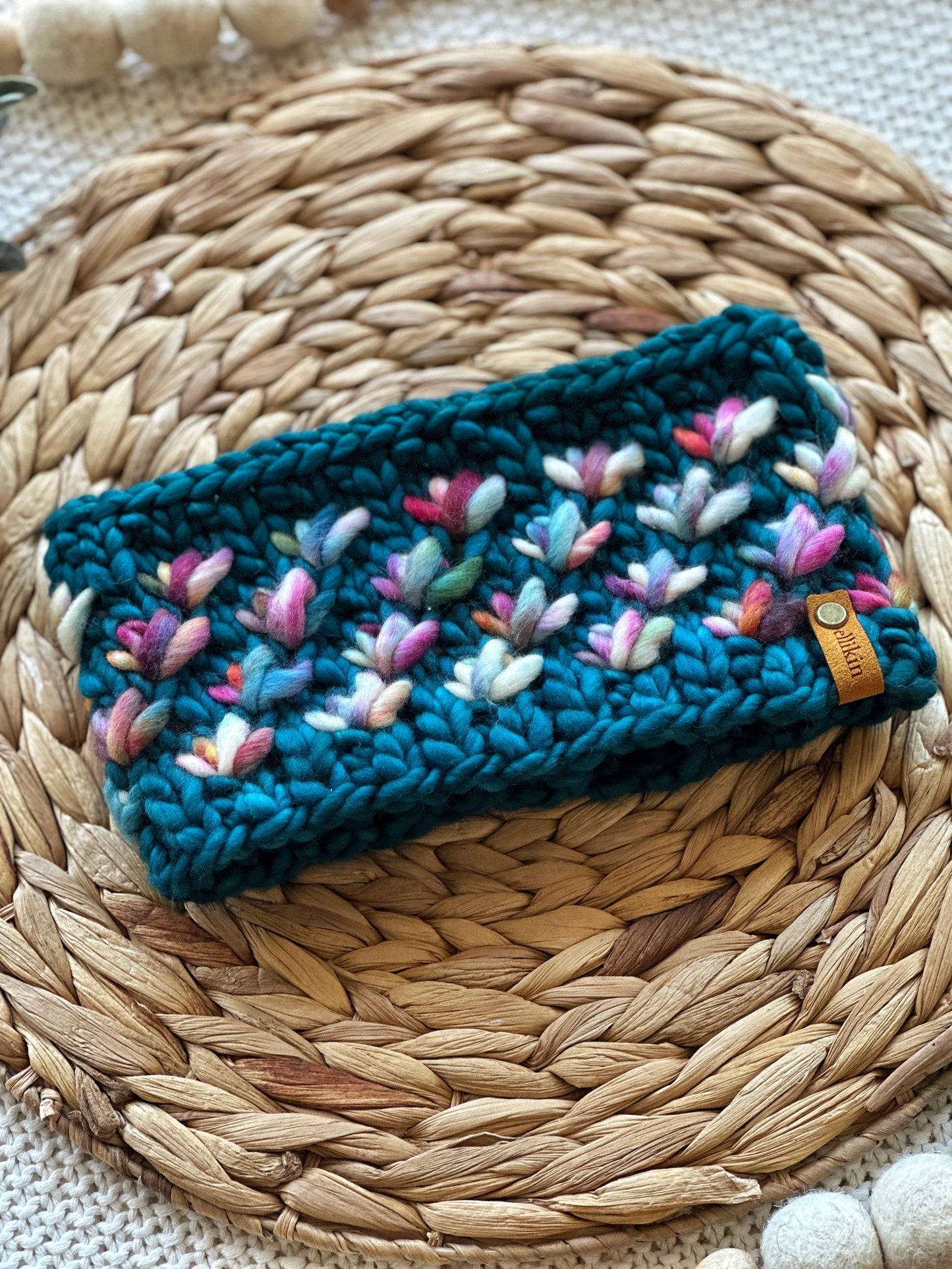 Lotus Flower Headband in Teal