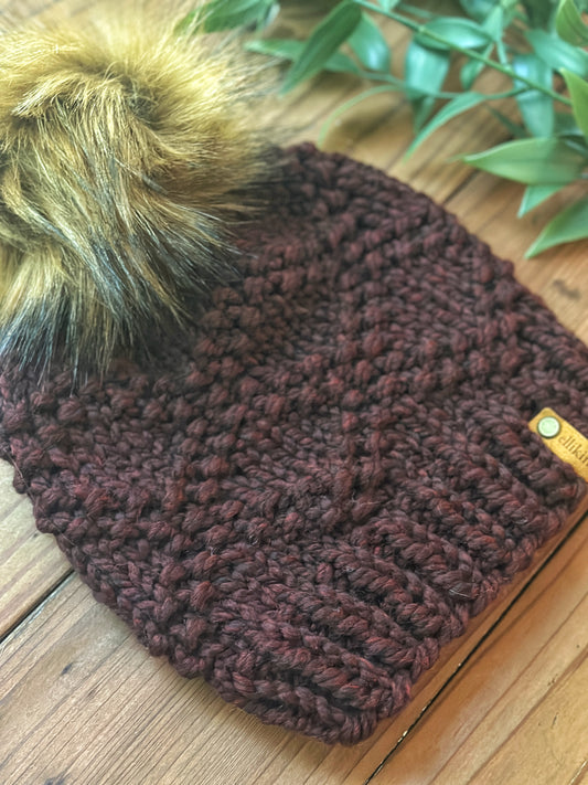 Etta Beanie in Claret