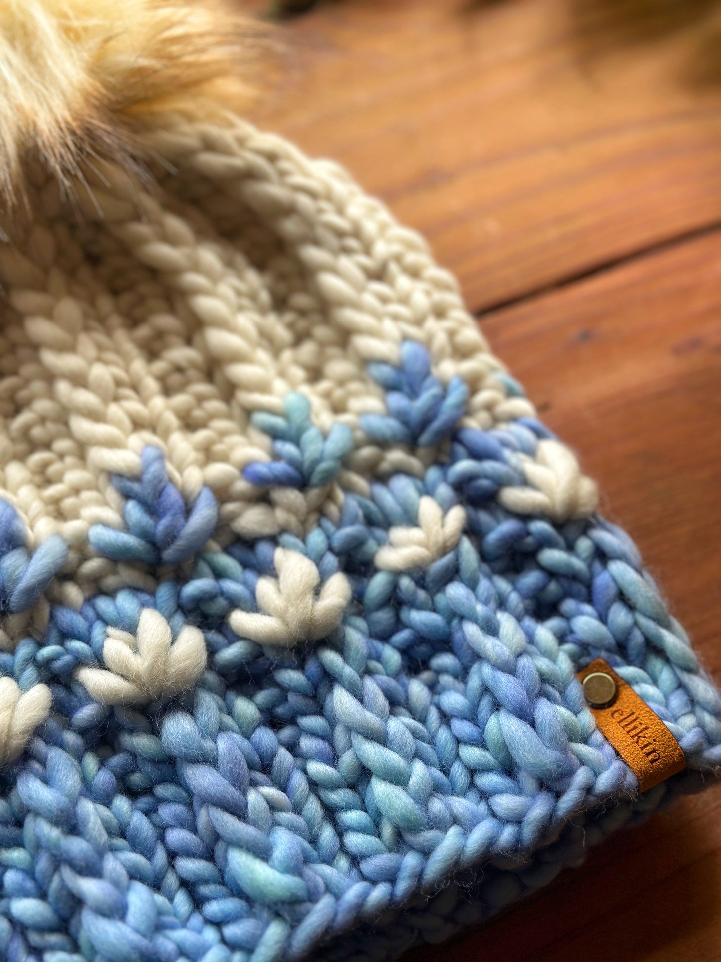 Mirror Pond Beanie in Aquamarine/Natural