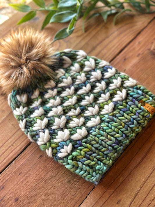 Lotus Flower Beanie in Indecita/Fog