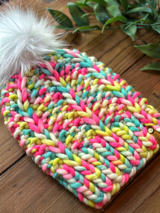 Hale Beanie in Neon Marshmallow