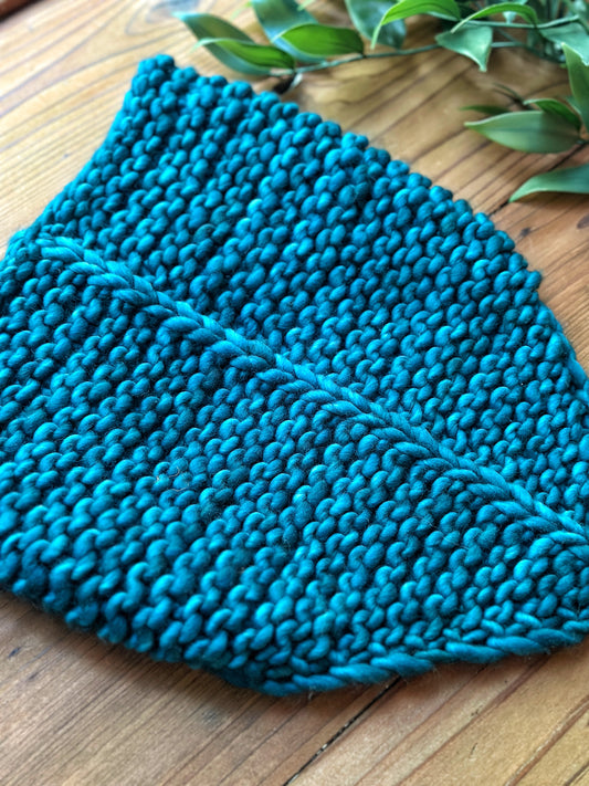 Pamn Bandana Cowl in Teal Feather