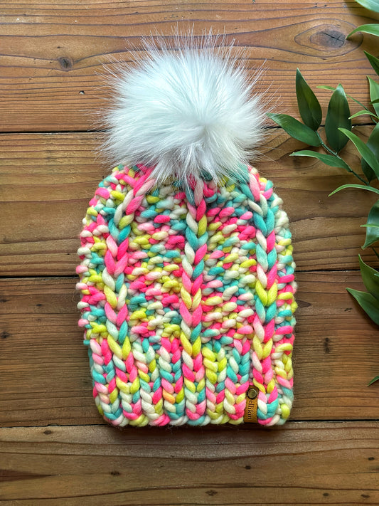 Hale Beanie in Neon Marshmallow