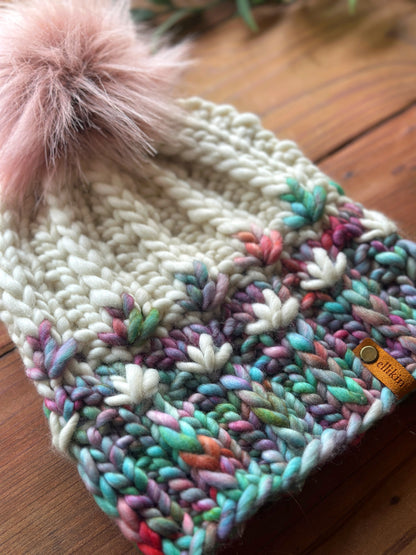 Mirror Pond Beanie in OOAK/Natural