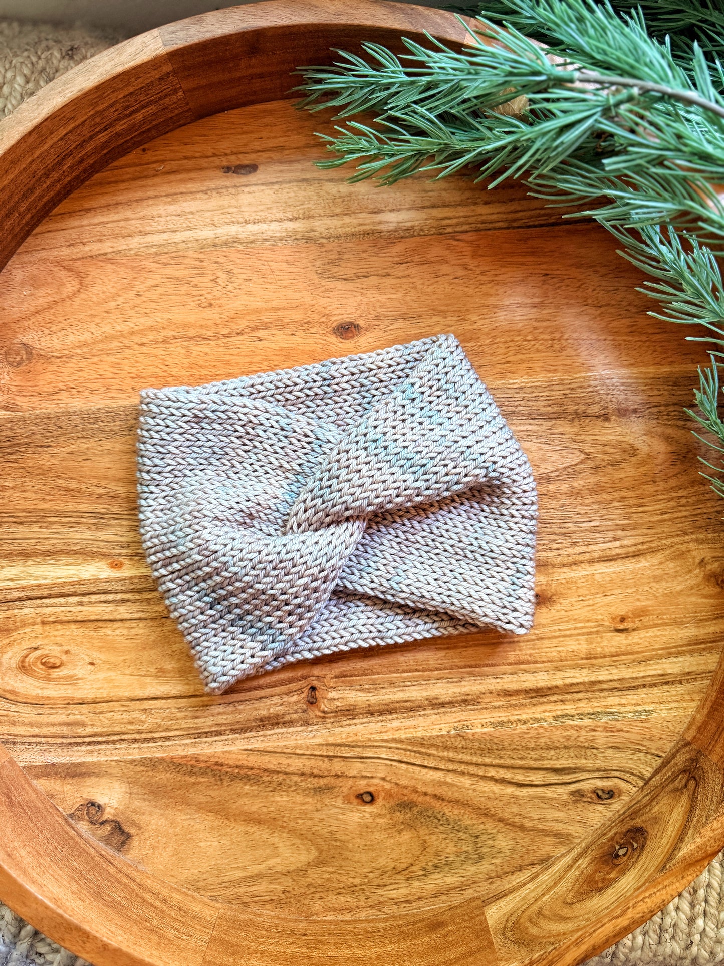 Twisted Earwarmer in Whole Grain