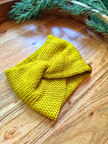 Twisted Earwarmer in Frank Ochre