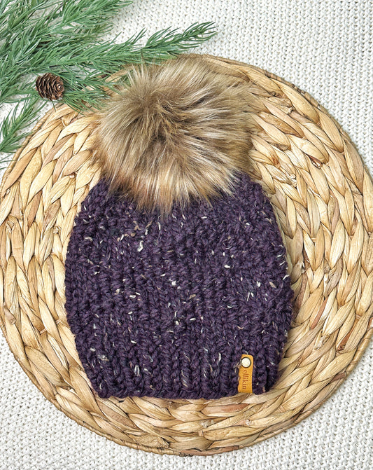 Etta Beanie in Raisin