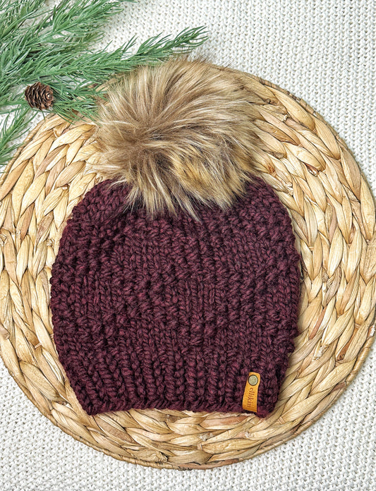 Etta Beanie in Claret