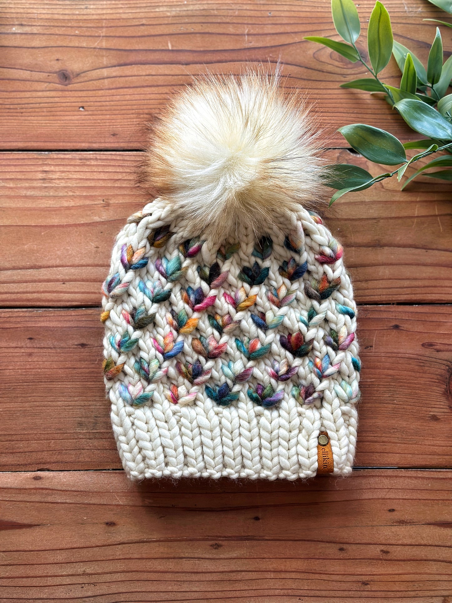 Lotus Flower Beanie in Natural/Molino