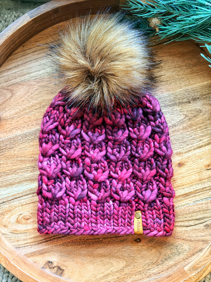 Fleur Beanie in Stitch Red