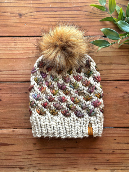 Lotus Flower Beanie in Fog/Diana