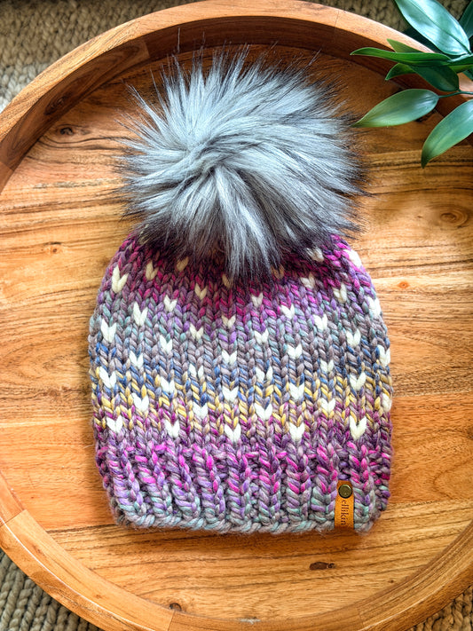 Little Hearts Beanie in Astroland