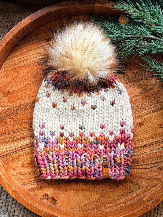 Winterfell Beanie in Dancing Leaves
