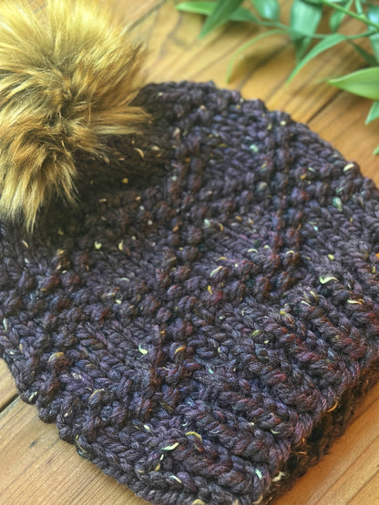 Etta Beanie in Raisin