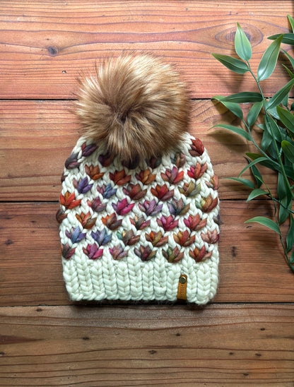 Lotus Flower Beanie in Natural/Diana