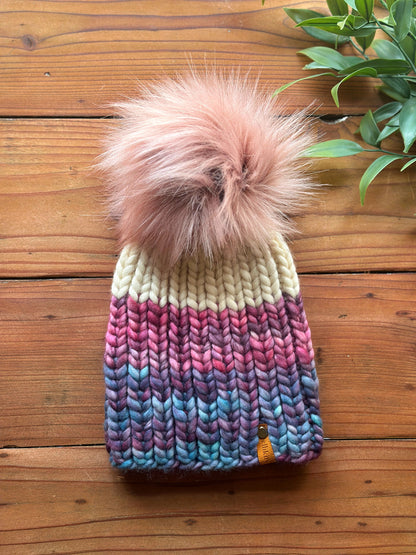 Nokhu Beanie in Pink/Blue Multi