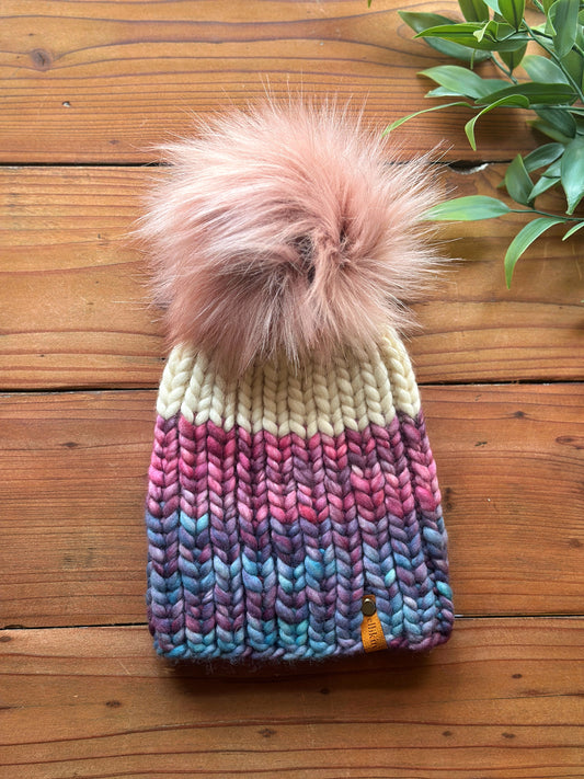 Nokhu Beanie in Pink/Blue Multi