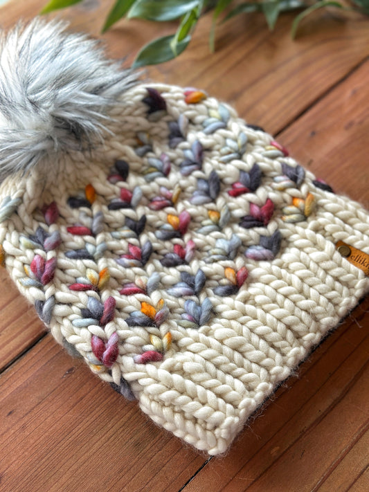 Lotus Flower Beanie in Natural/Tundra