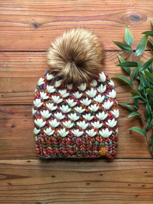 Lotus Flower Beanie in Diana/Natural
