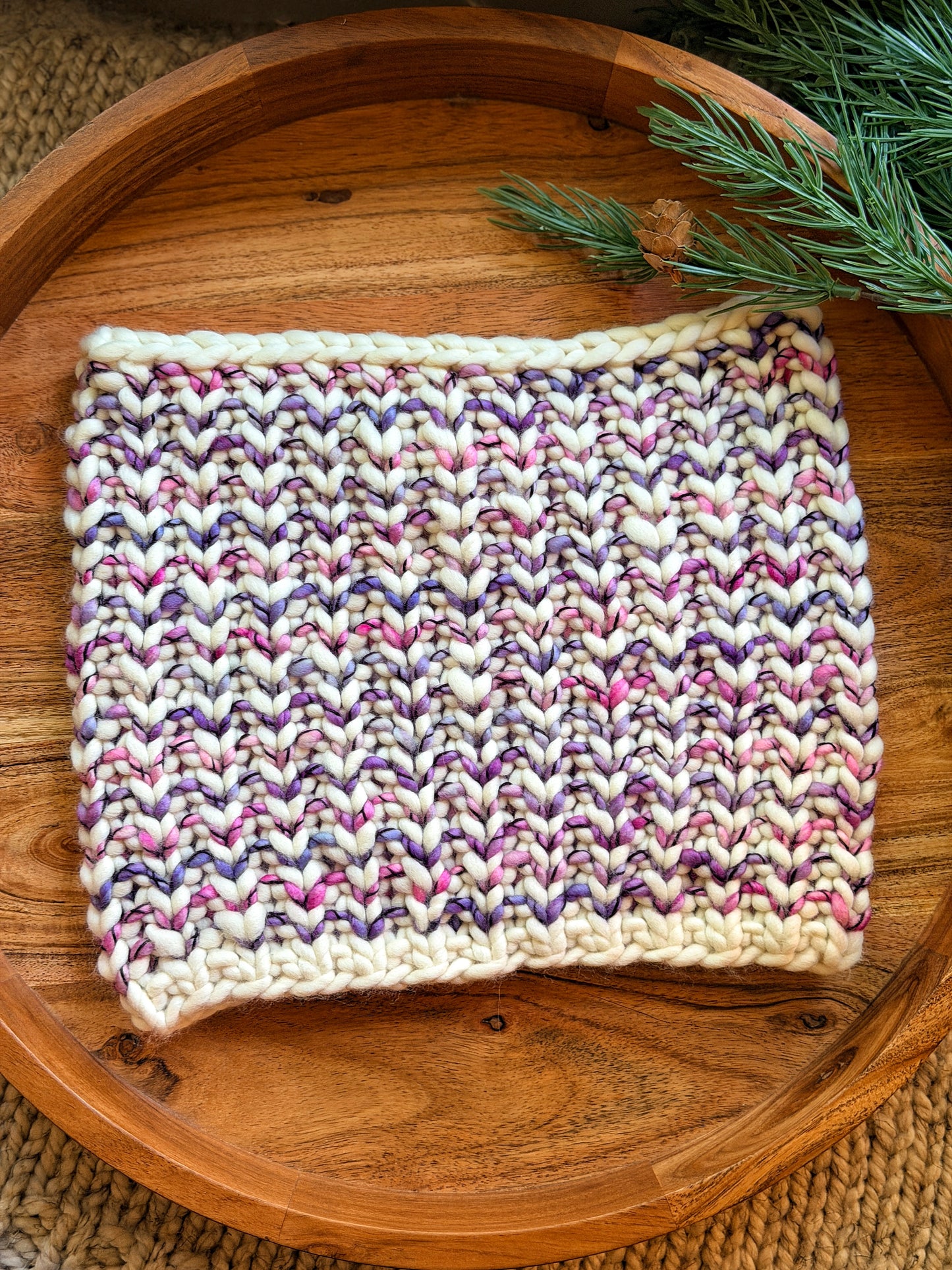 Knit Cowl in Natural/Glaze