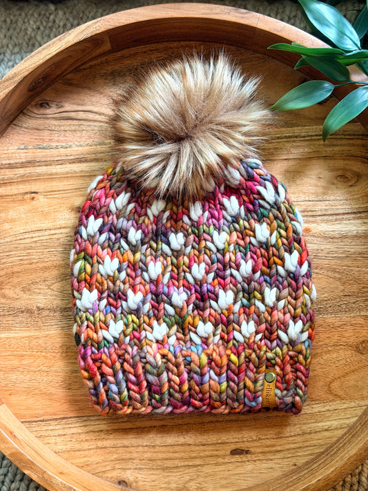 Tiny Tulips Beanie in Diana/Fog