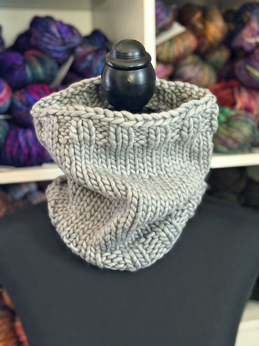 Alpine Trail Cowl in Cape Cod Gray