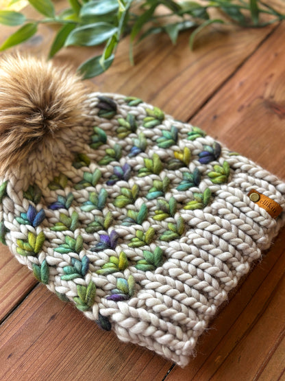 Lotus Flower Beanie in Fog/Indecita