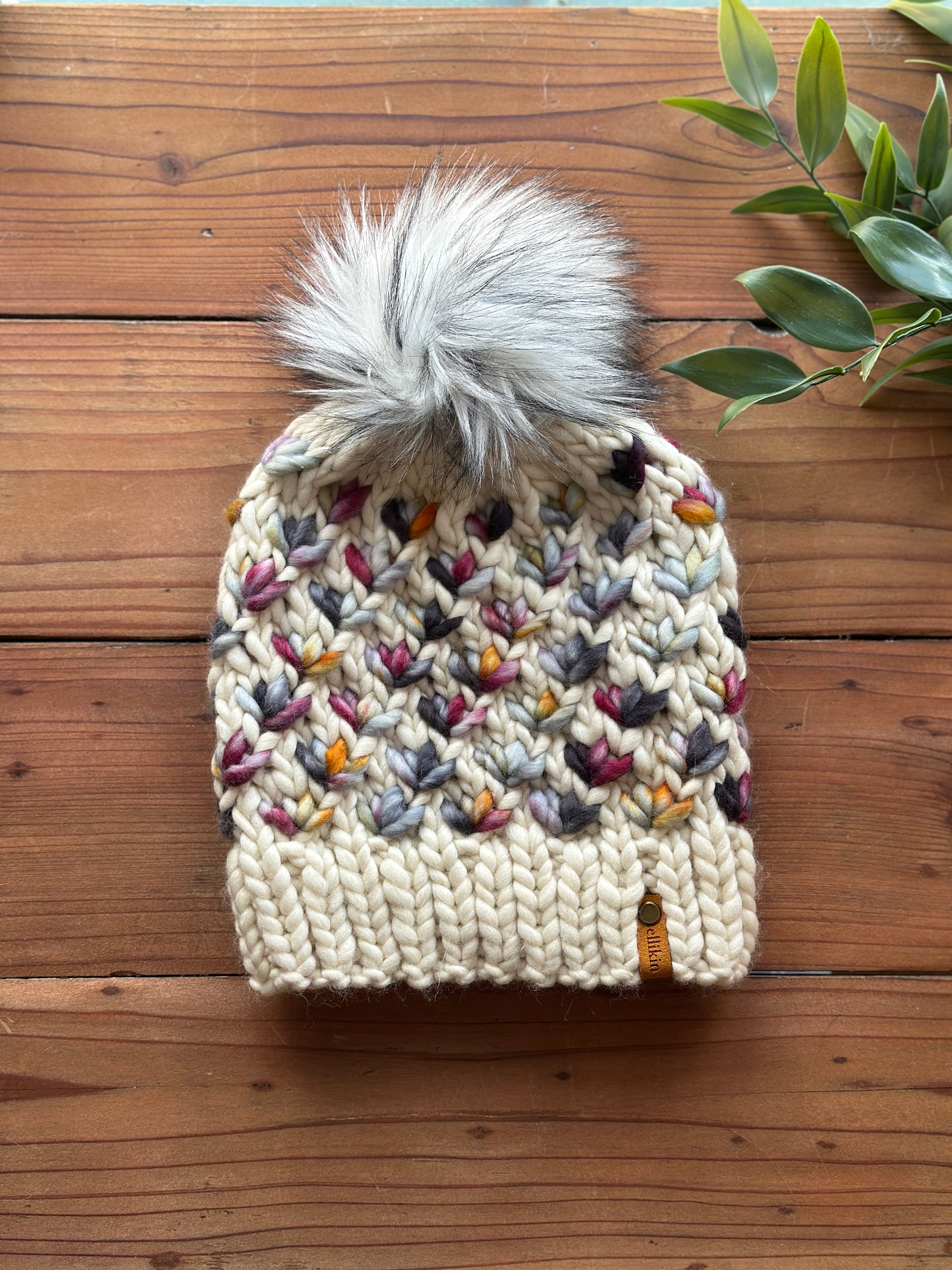 Lotus Flower Beanie in Natural/Tundra