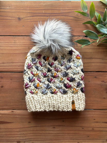 Lotus Flower Beanie in Natural/Tundra