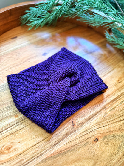 Twisted Earwarmer in Purple Mystery