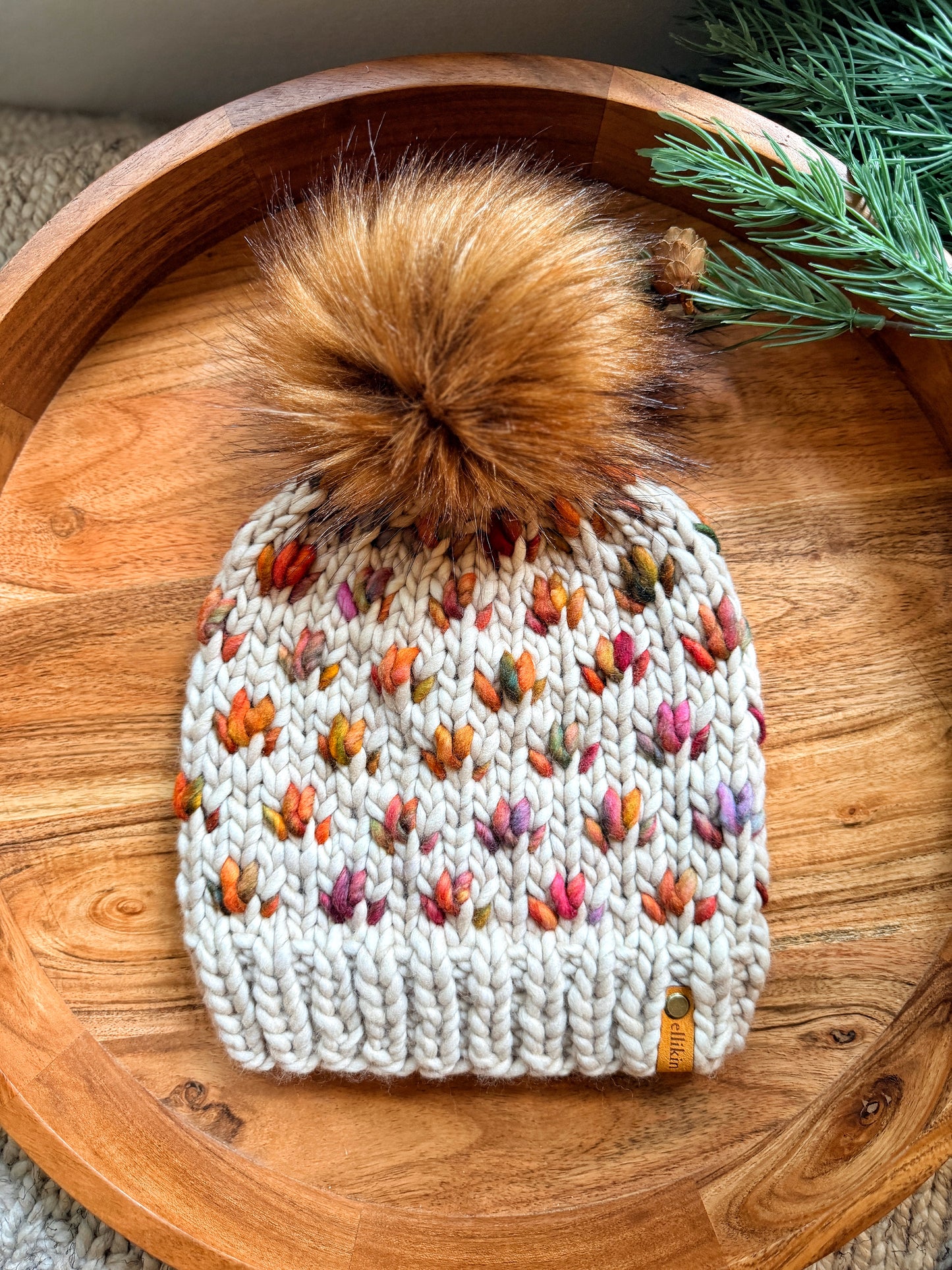 Tiny Tulips Beanie in Fog/Diana