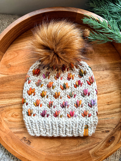 Tiny Tulips Beanie in Fog/Diana