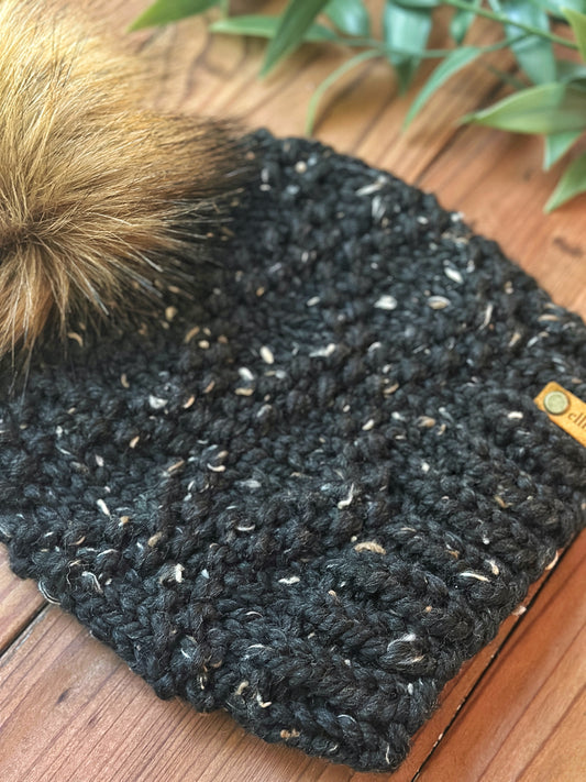 Etta Beanie in Obsidian