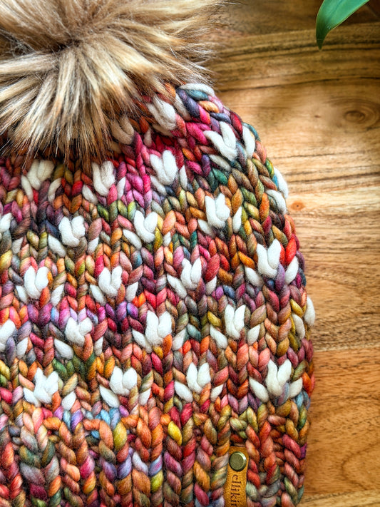 Tiny Tulips Beanie in Diana/Fog