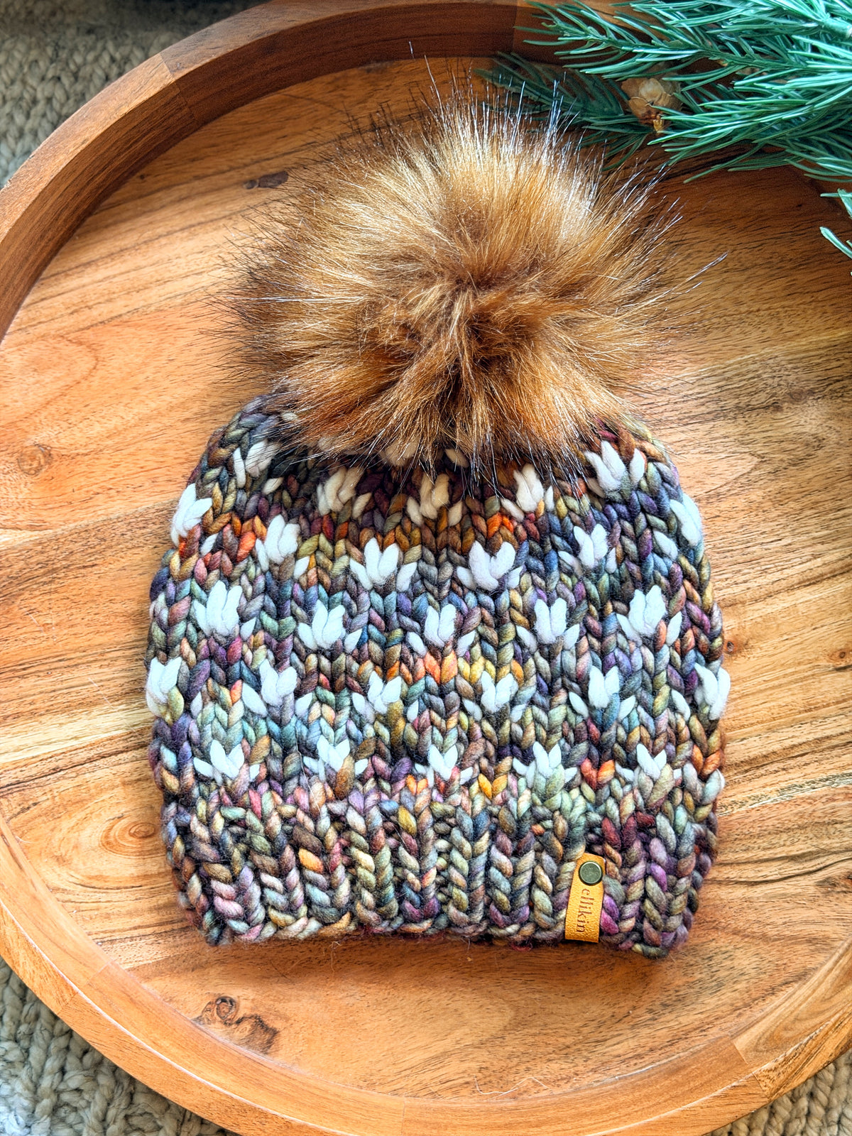 Tiny Tulips Beanie in Piedras/Fog