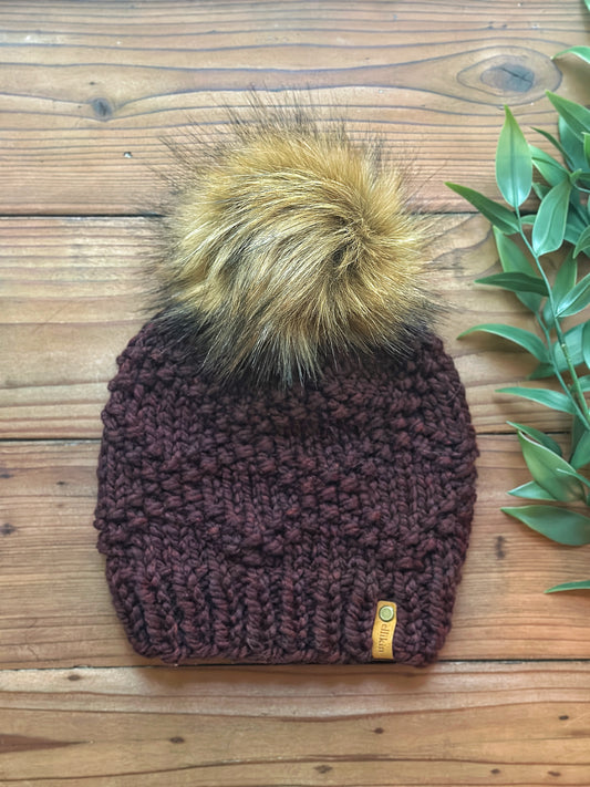 Etta Beanie in Claret