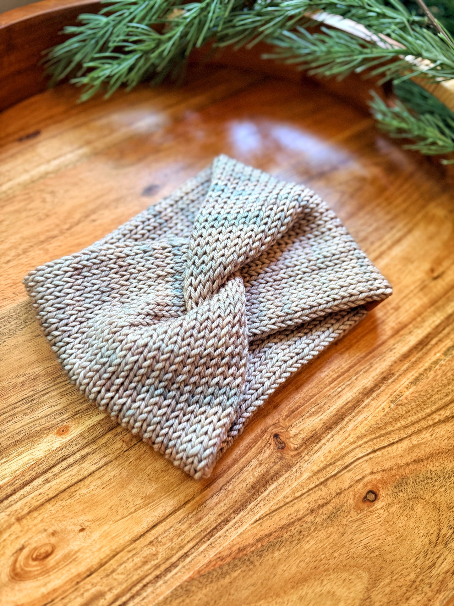 Twisted Earwarmer in Whole Grain