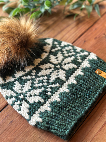 Snowflake Beanie in Pines