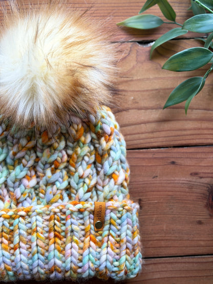 Spinnaker Beanie in Cotton Candy Clouds