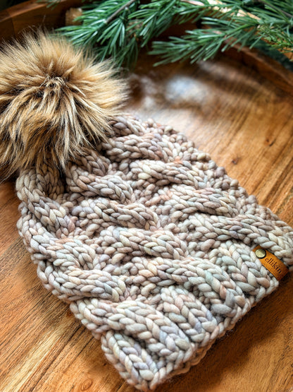 Twistercane Beanie in Whole Grain