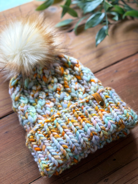 Spinnaker Beanie in Cotton Candy Clouds