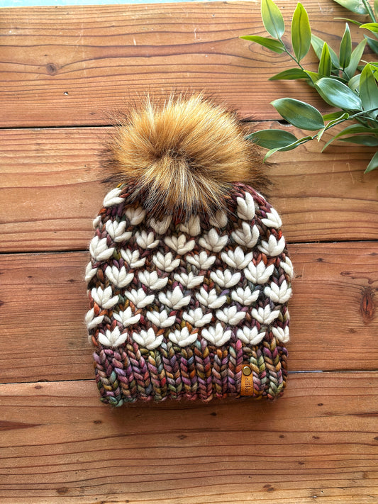 Lotus Flower Beanie in Diana/Fog